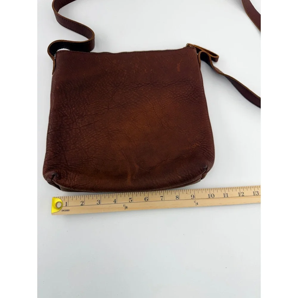 Lifetime Leather Crossbody Bag Brown Full Grain Cowhide Leather Adjustable Strap